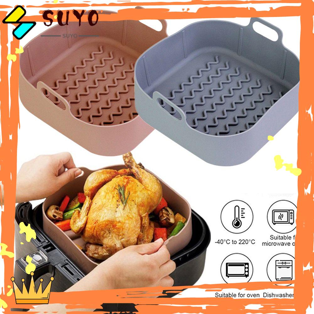 Suyo Keranjang AirFryer Bahan Silikon Bentuk Persegi Reusable Untuk Memasak