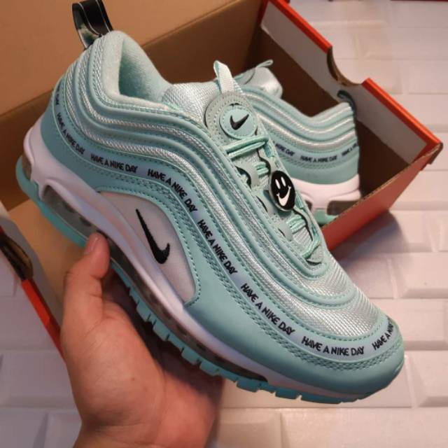 Sepatu Nike Airmax Air Max 97 Have A Nike Day Tropical Teal Green White Hijau Putih Premium