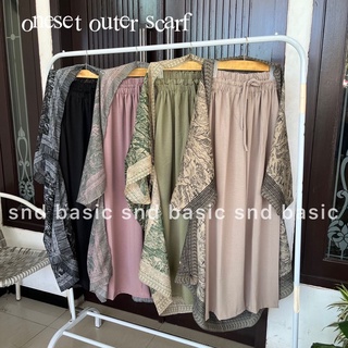 Image of ONE SET OUTER SCARF DAN KULOT CRINKLE | KIMONO SCARF VOAL PRINTING CULLOTE PREMIUM