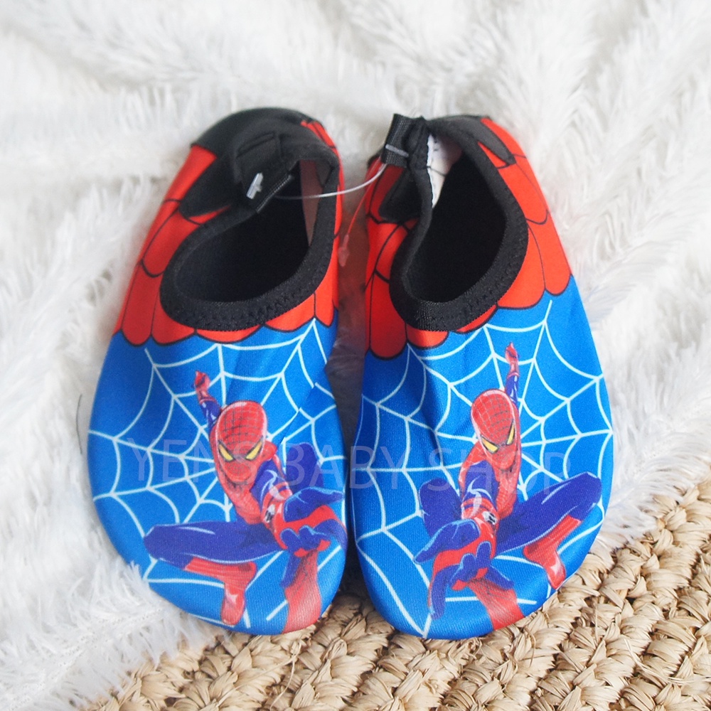 Sepatu Selam Anak Motif Spiderman / Sepatu Snorking Diving Pantai