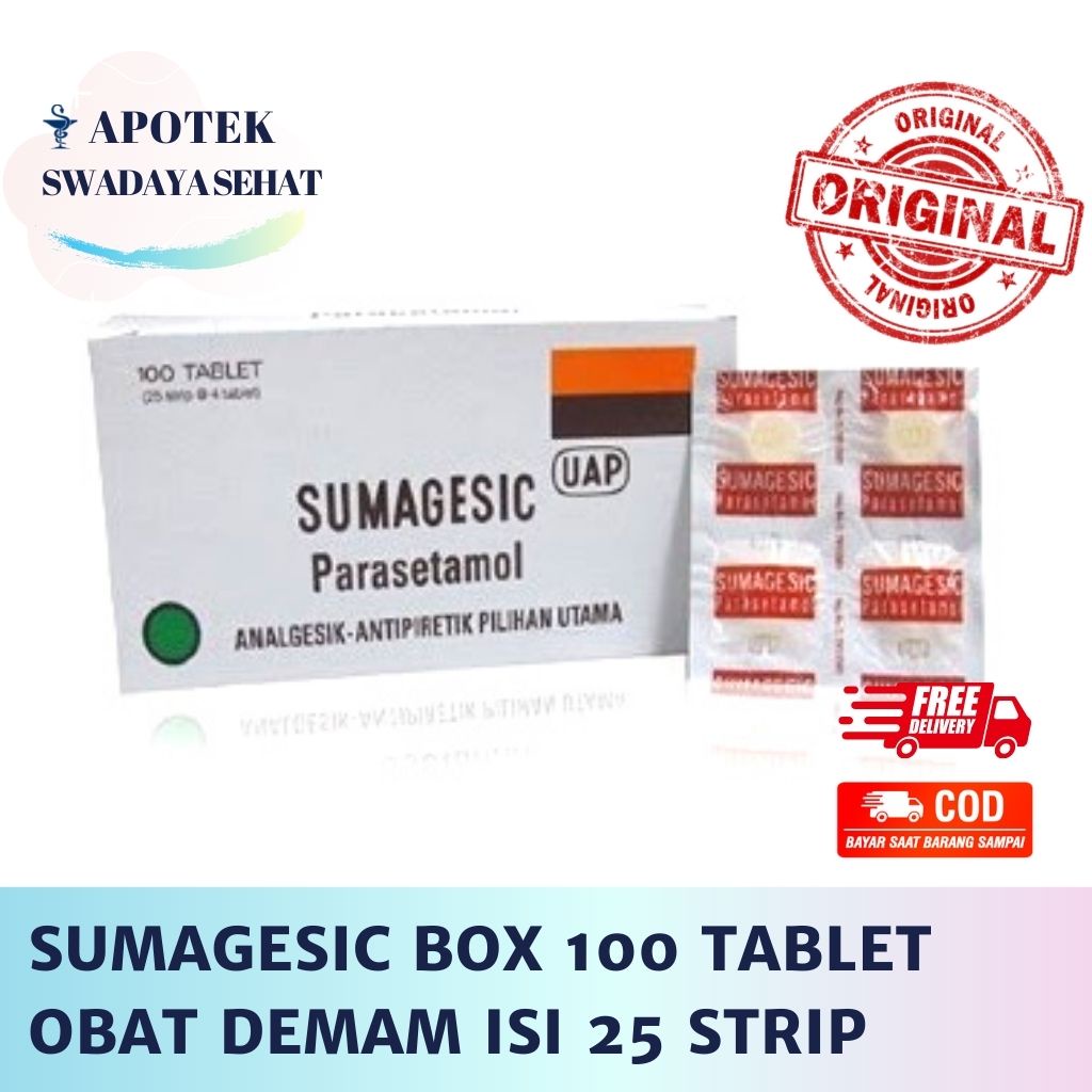 SUMAGESIC BOX Isi 100 Tablet - Obat Demam Parasetamol 25 STRIP Paracetamol