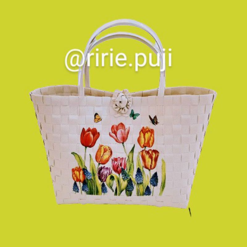 Tas anyam plastik premium/tas anyam decoupge/tas anyam/tas handmade