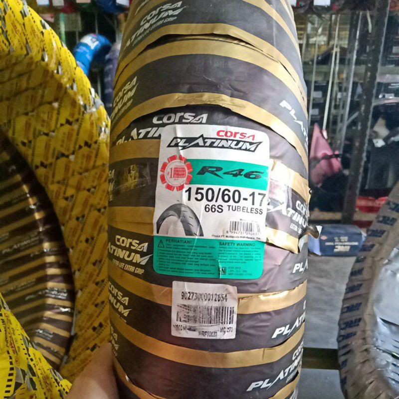 Ban Motor Corsa Platinum R 46 150/60-17 Ban Tubeless Softcompon, Ban belakang Motor