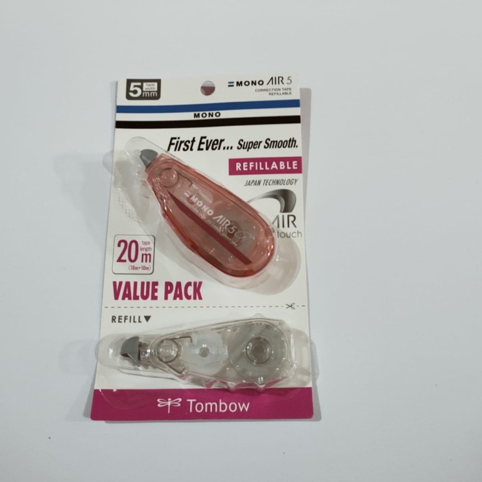 

Limited Tombow Correction Tape Mono Air Refillable+Refill5Mmx10Mm Bagus