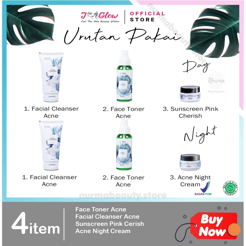 Jglow J glow Skincare Acne Krim Jerawat Perawatan Kecantikan Pemutih Wajah Glow Glowing BPOM Aman-4