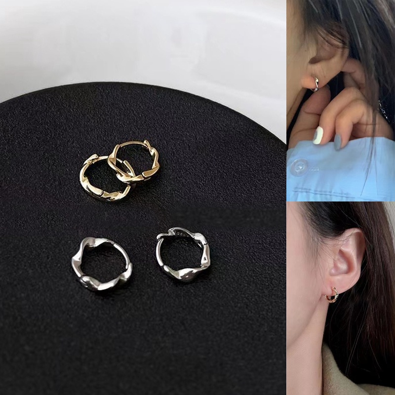 Anting Tusuk Bentuk Lingkaran Gaya Vintage Untuk Wanita