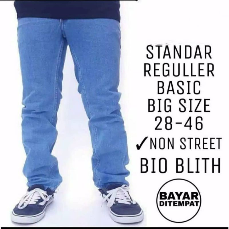 Celana Jeans Pria BIg Size Jumbo ukuran 36 Sampai 46 Model standar ini
