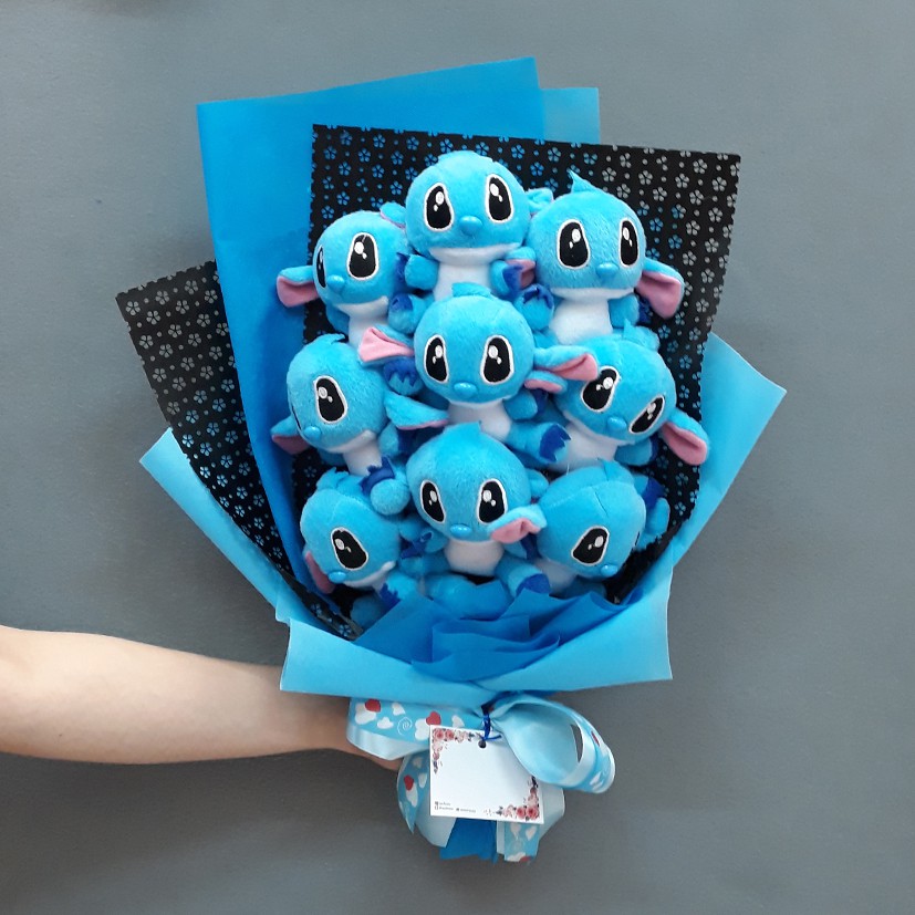 Buket Boneka Stitch Dollbouquet Kado Wisuda Valentine Ulang Tahun Anniversary Shopee Indonesia