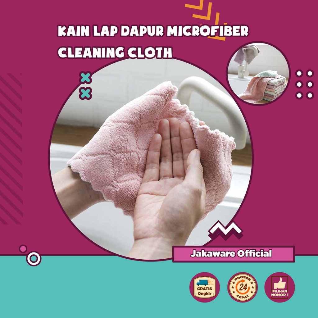 KAIN LAP DAPUR MICROFIBER CLEANING CLOTH SERBET CUCI PIRING HANDUK ANDUK QUICKDRY CEPAT KERING QUICK