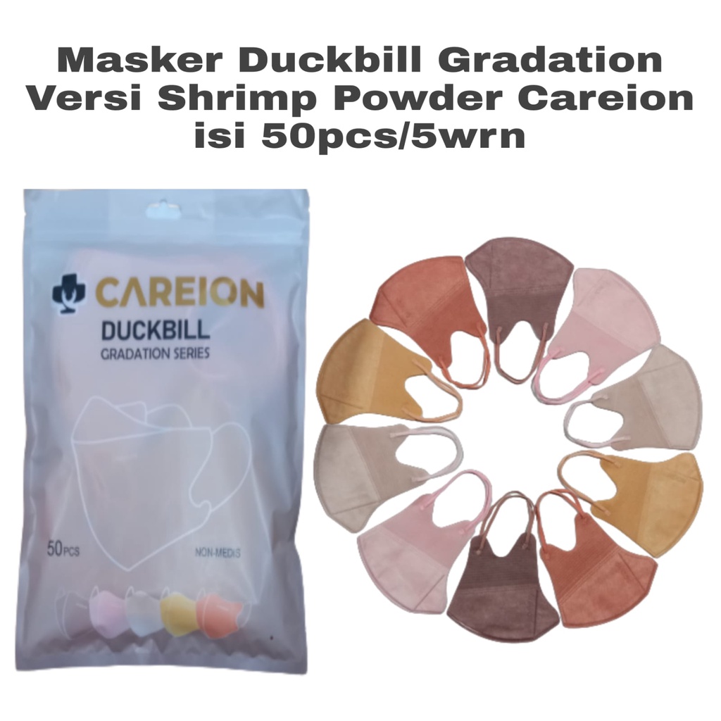 MASKER CAREION DUCKBILL GRADATION SERIES SOFT COLOUR MASKER DUCK BILL 3PLY GRADATION MIX 5WARNA ISI 50PC - DUCKBILL GRADATION 50PC