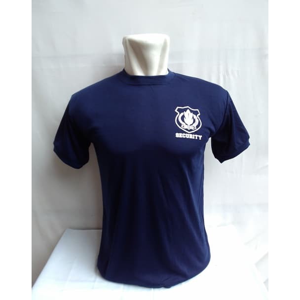 Kaos security polos biru dongker