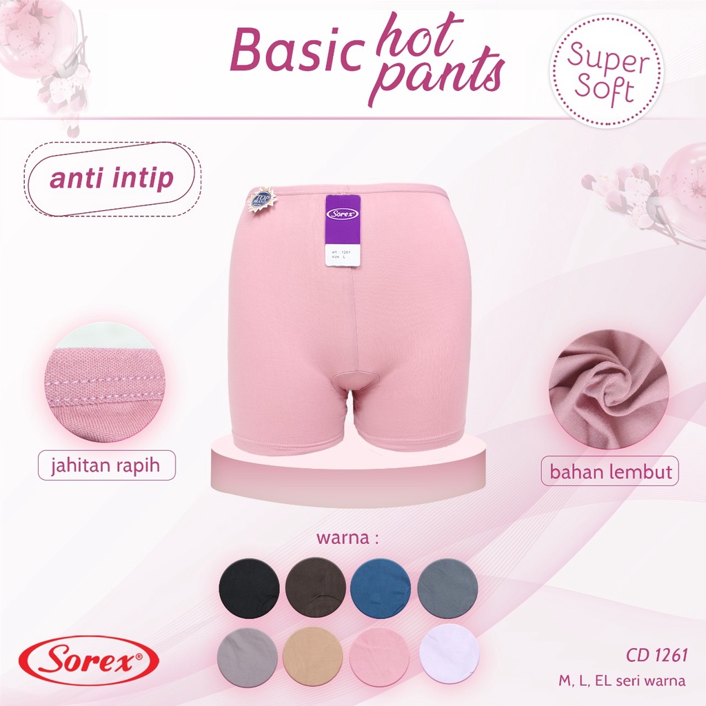 Sorex Celana Dalam Wanita Basic Hotpants Super Soft Adem ( Cocok Untuk Daleman ) CD 1261 - Pakaian Dalam Wanita - 3 pcs