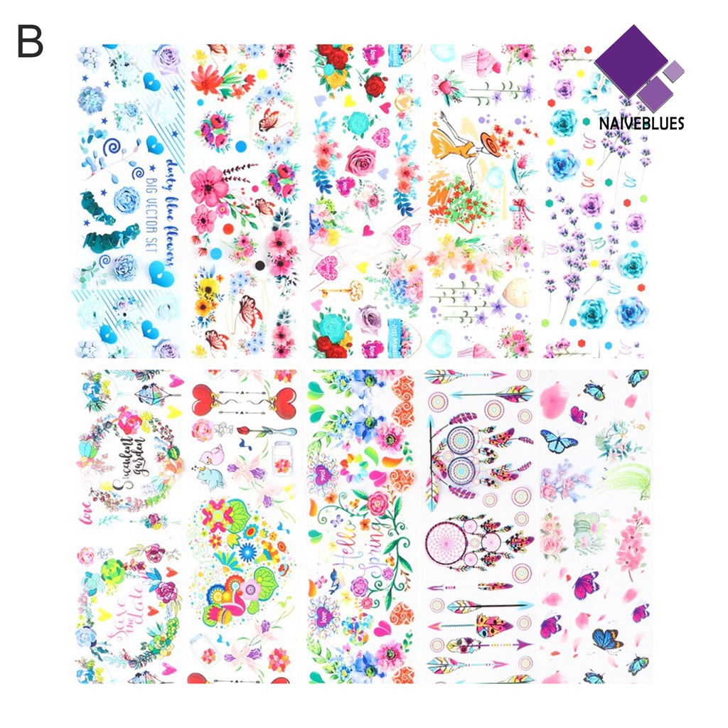 Naiveblue &gt; 10Pcs / Set Stiker Decal Motif Langit Berbintang Untuk Dekorasi Nail Art / Manicure DIY