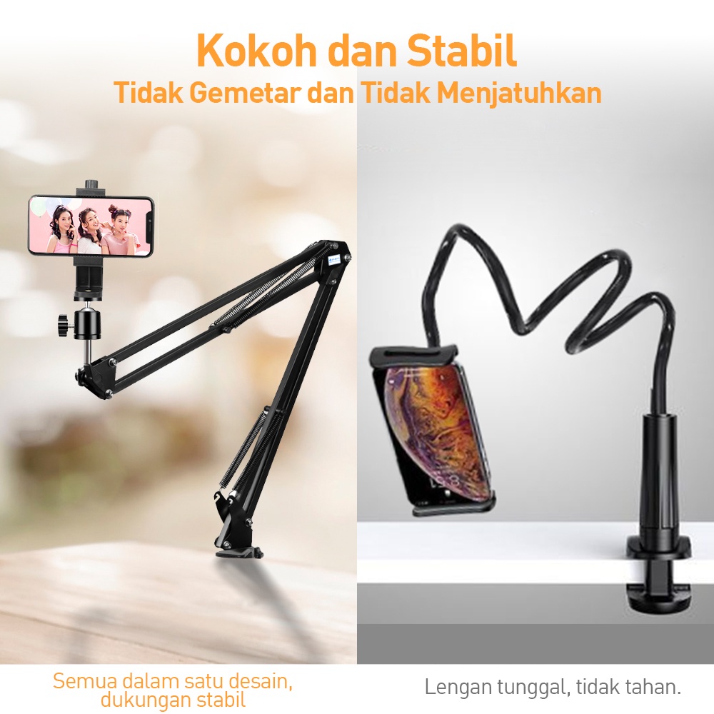 INBEX Ring Light+Overhead Cantilever Stand Tripod Handphone LED Lampu Konten Selfie Video Fotografi Image 5