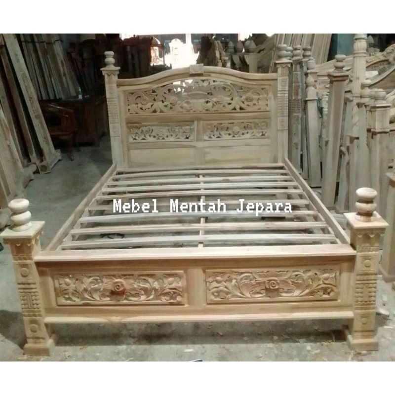 Tempat Tidur Rahwana Dipan Rahwana Mentah Mebel Jepara