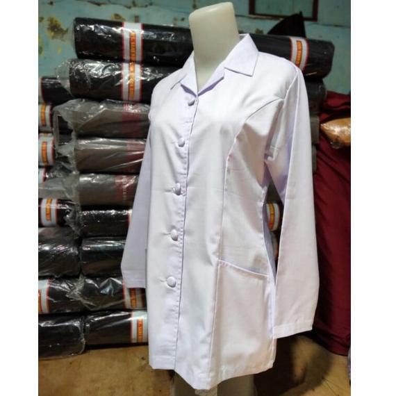 Baju Putih Wanita Lengan Panjang  Seragam Kerja Kantor untuk Dinas/Magang/PPL/Guru/Bidan/Perawat/ASN
