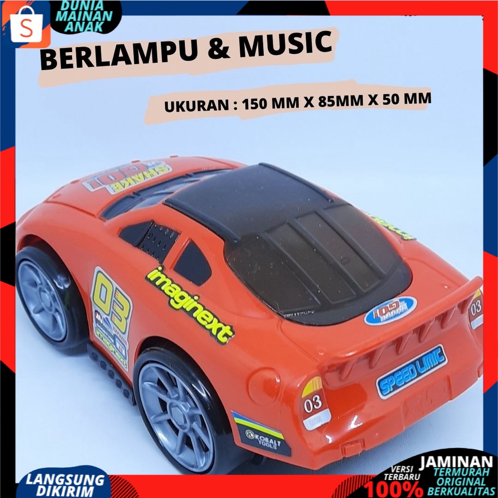 Mainan Anak Mobilan baterai Racing Sport Cars Polisi Bump And Go Ada Musik Dan Lampu Terbaru