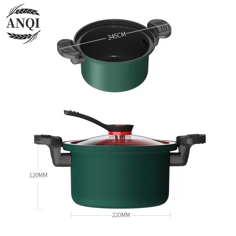ANQI 1888 Panci Presto Teflon Totipotent Micro Pressure Cooker Pot 3.5L Anti Lengket VS-1805