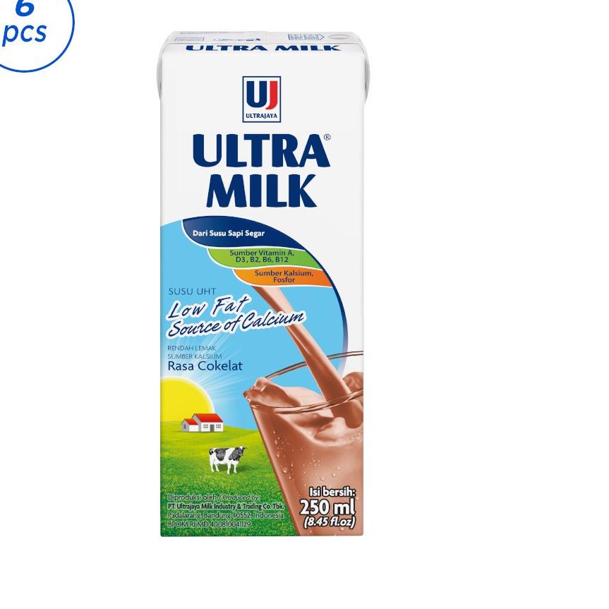 

GradeOri 12.12 Ultra Milk Susu UHT Low Fat Coklat 6x250ml ㅂ