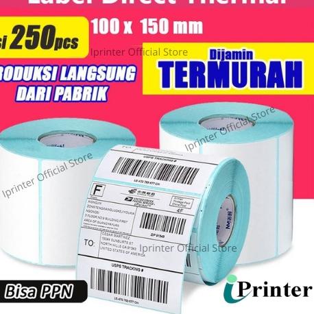 

Dijamin Puas label thermal label stiker barcode label pengiriman 100x150 / 250 pcs thermal