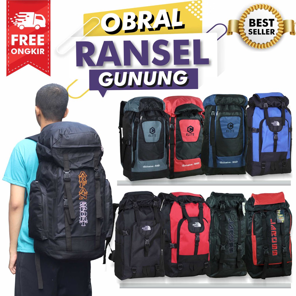 Obral Ransel Gunung Jumbo Besar Tas Punggung Pria Hiking Muncak Travelling Mudik Berkualitas Keren