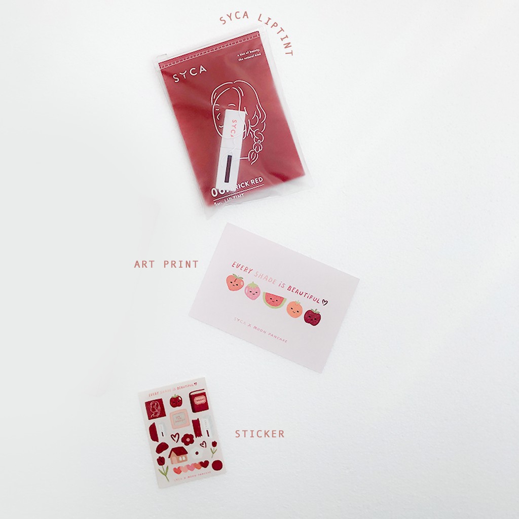 

MOON PANCAKE X SYCA - (1 SYCA LIPTINT + 1 STICKER + 1 ART PRINT)