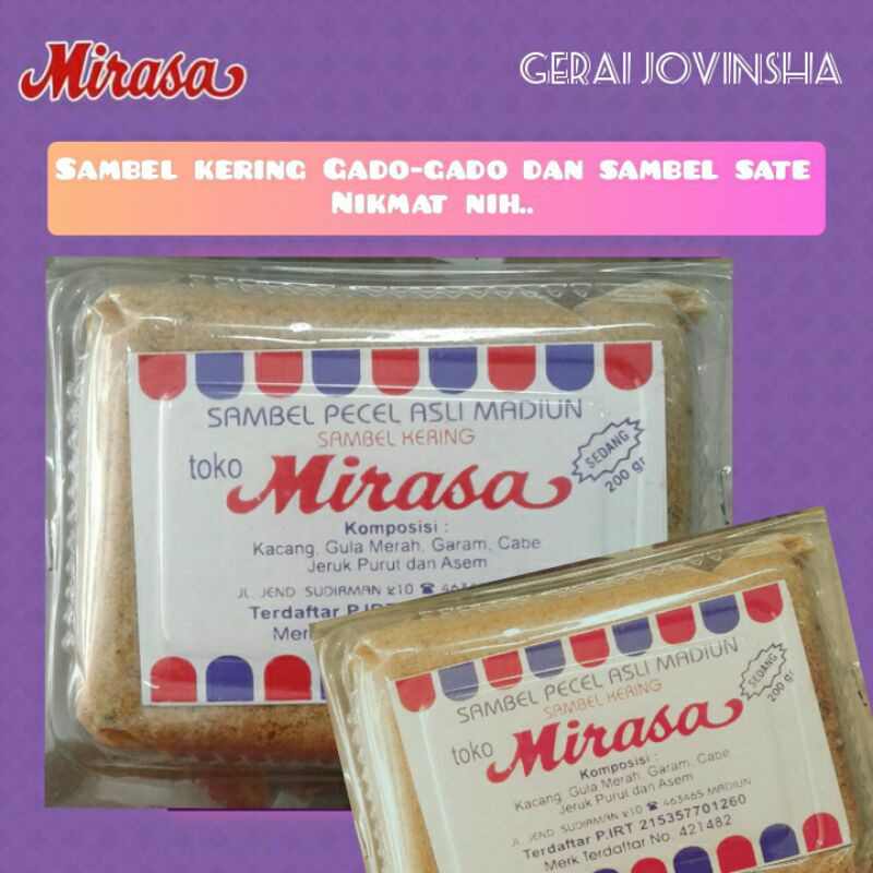 

Sambel Gado-gado dan Sambel sate MIRASA khas Madiun