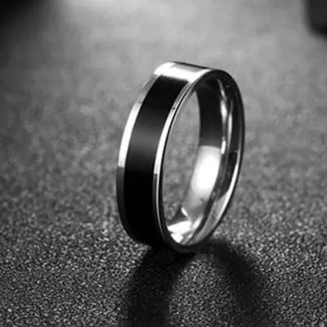 [COD] Cincin Titanium asd Silver Black / Cincin Wanita Pria Couple Anak