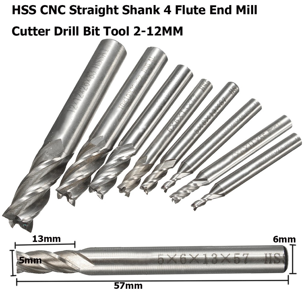 4pcs Extra Long Carbide Rotary Burrs Milling Cutter Mill Tool End Mill