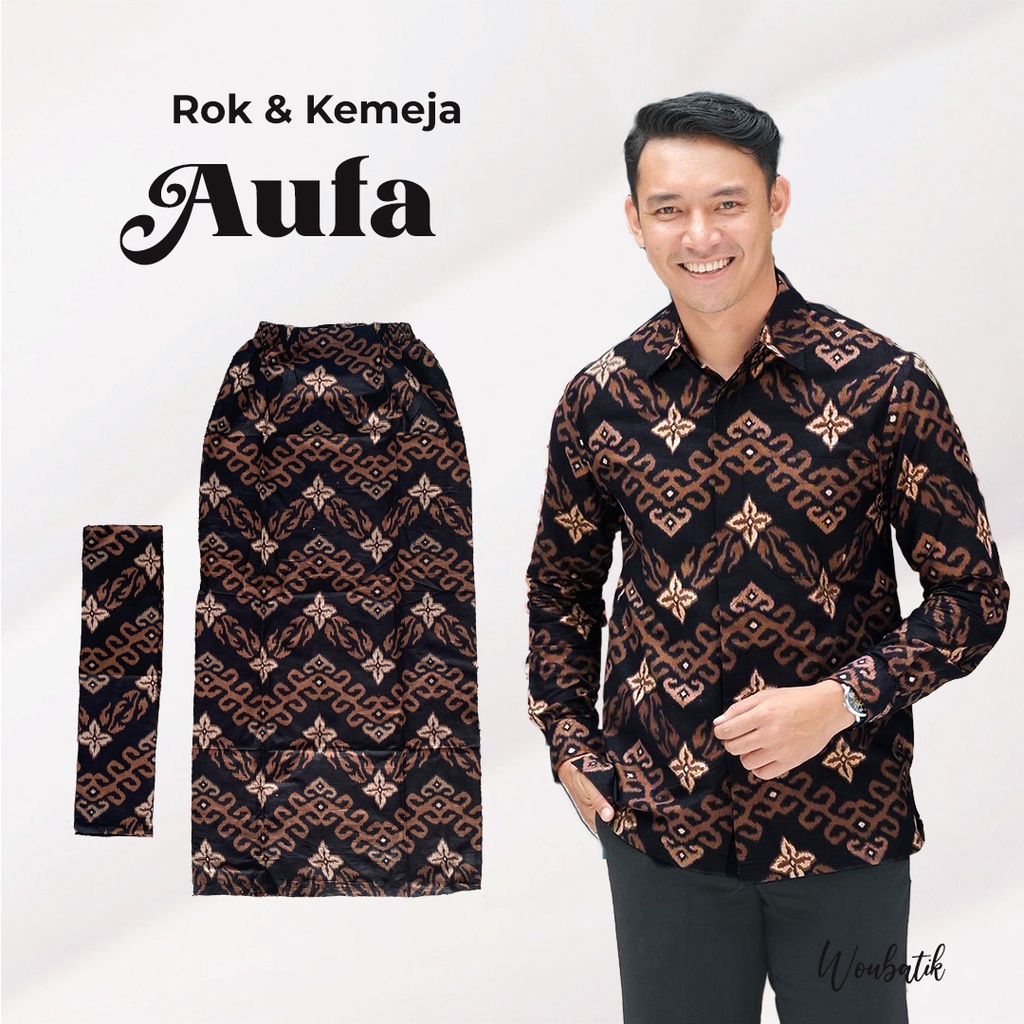 Jual Wou Batik Series Aufa Kemeja Pria Dan Rok Batik Wanita Katun Prima Bawahan Kebaya Premium