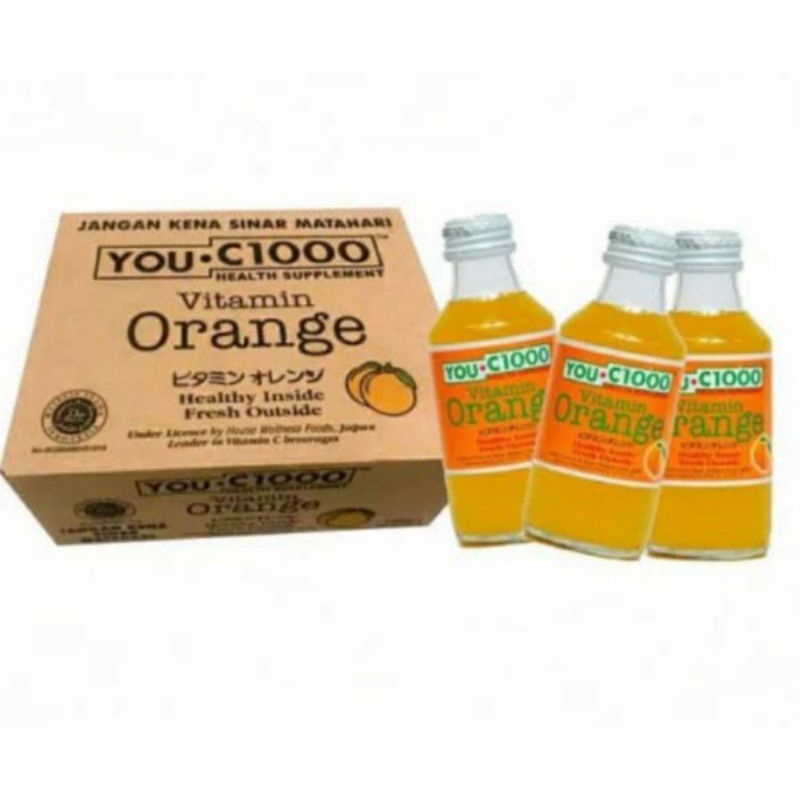 You C 1000 (UC 1000) 1 dus isi 30 pcs botol kaca @140ml rasa orange