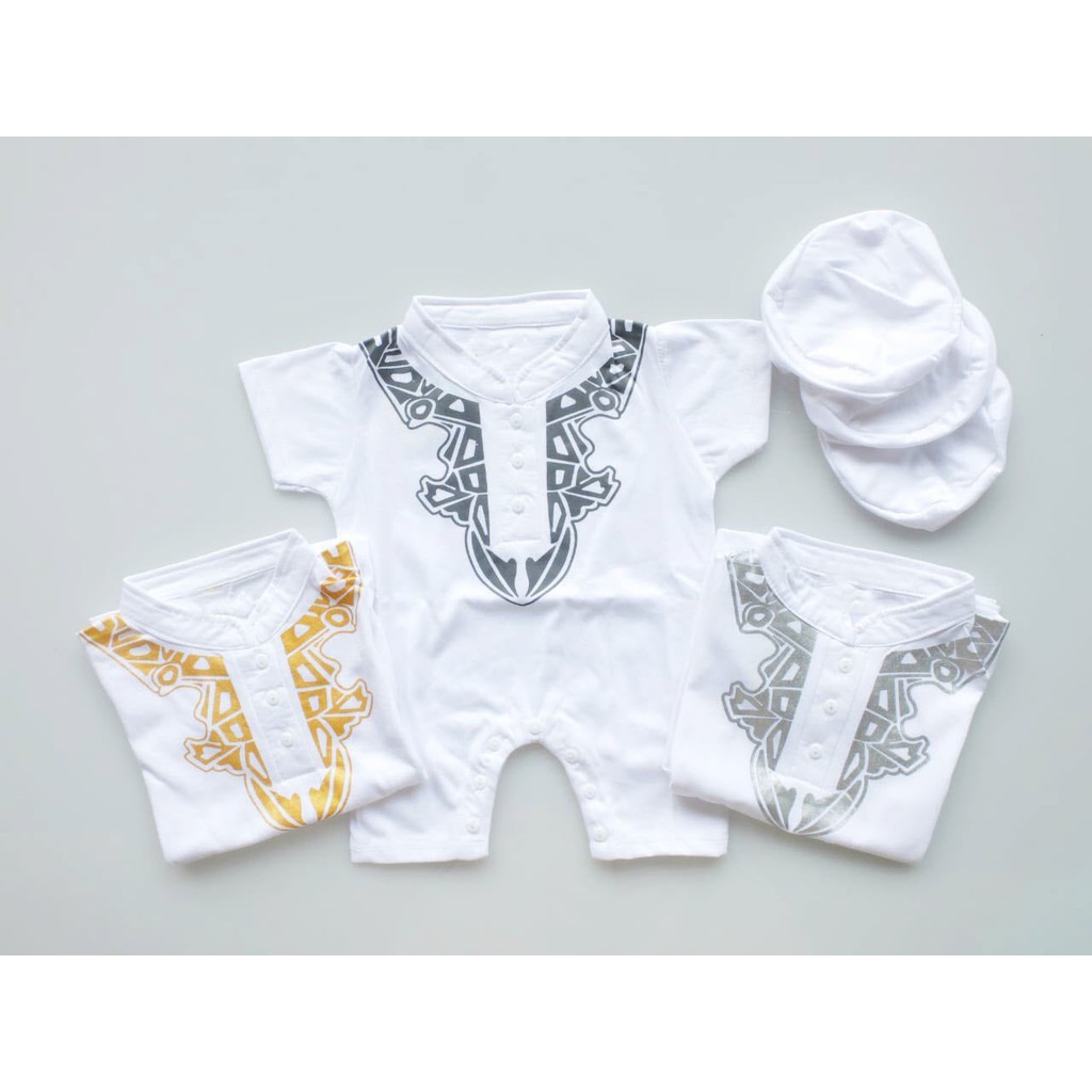 Pakaian Muslim Baju Koko Bayi Lakilaki Romper Keren Sablon Warna| Baju Bayi / Perlengkapan Bayi