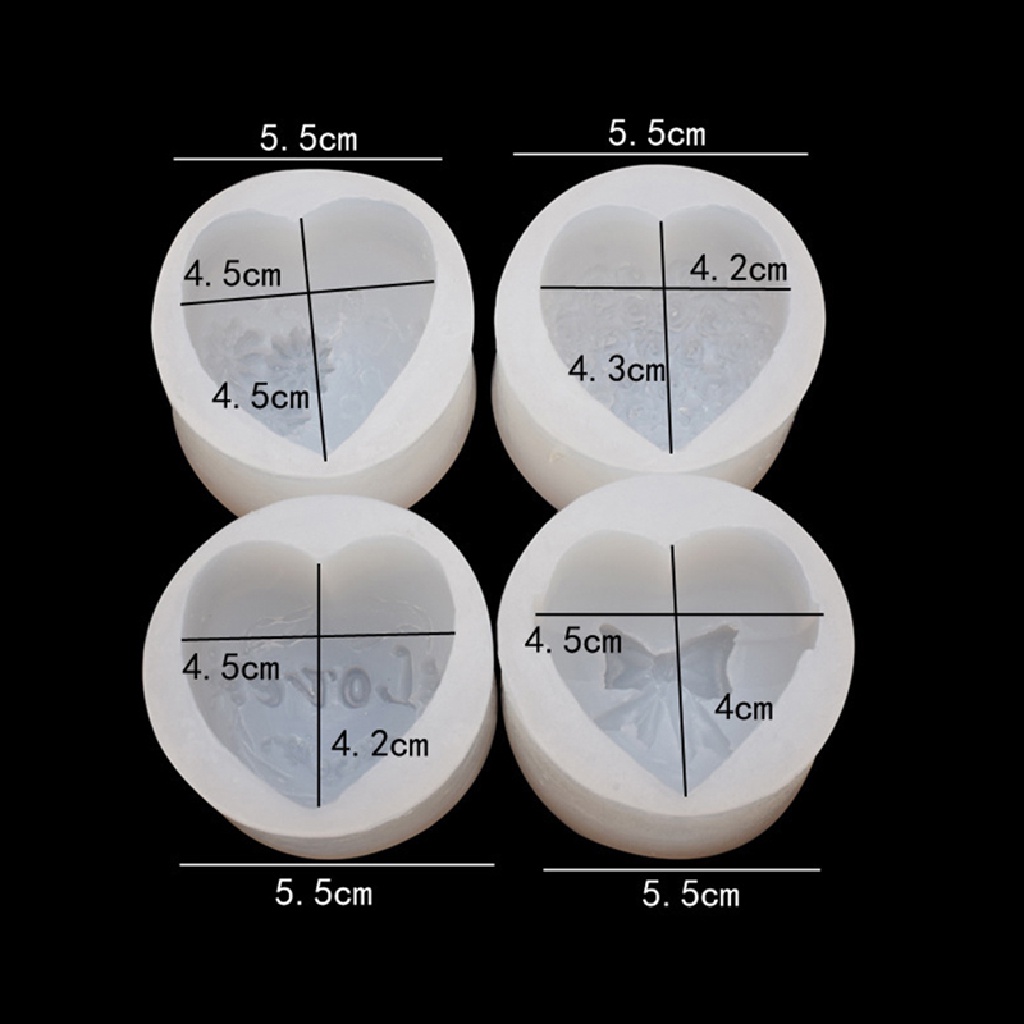 Cetakan Sabun / Lilin / Cokelat Bentuk Hati / Bunga Mawar 3D Bahan Silikon