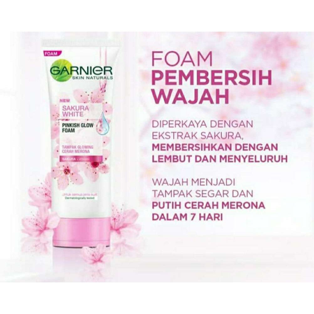 [ SKINHOUSEID ] GARNIER FACIAL WASH 50ML | GARNIER FACIAL WASH LIGHT COMPLETE | FACIAL FOAM SAKURA WHITE | FACE WASH BPOM