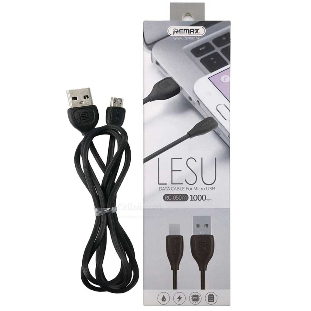 Kabel Data Remax Lesu Micro USB for Smartphone Android RC-050m Black