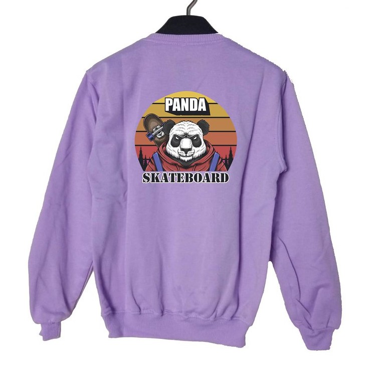 Sweater Pria Skateboard Panda Sweater Crewneck Fleece Size M - XXL