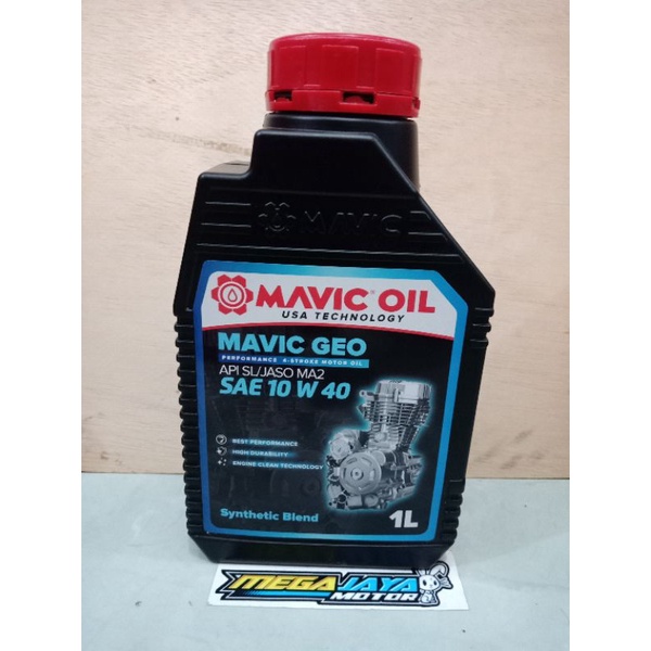 MAVIC OIL MAVIC GEO API SL JASO MA2 SAE 10W40 OLI MAVIC 4 TAK 1 LITER