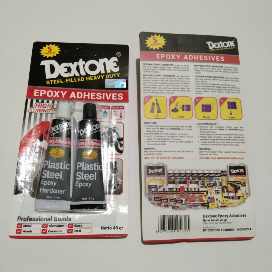 LEM BESI DEXTONE EPOXY 5 MENIT KUAT HEAVY DUTY 48 GRAM ORIGINAL