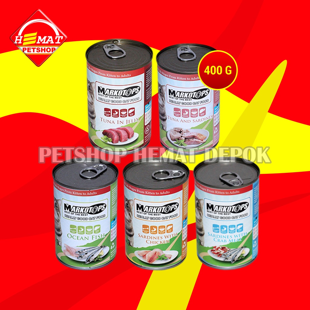 Makanan Kucing Markotop 400 Gram cat Wet Food 400 Gram Kaleng