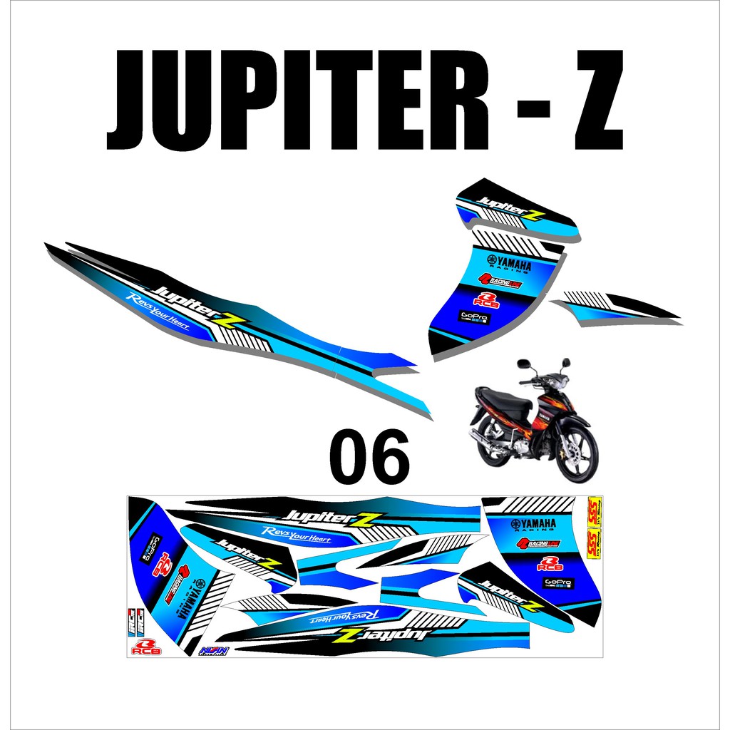 Striping Jupiter Z - Sticker Stiker Variasi Lis Motor Jupiter Z Burhan Termurah DS JP - 6