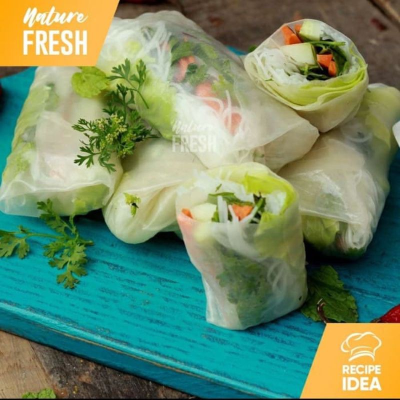 Rice Paper 5 dan 10 lembar ricepaper bulat kotak rice paper salad banh trang diameter 22cm kulit lumpia vietnam kulit lumpia