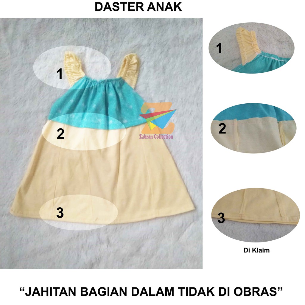 Isi 6 Daster Anak Harian Perempuan 1 Sampai 3 Tahun