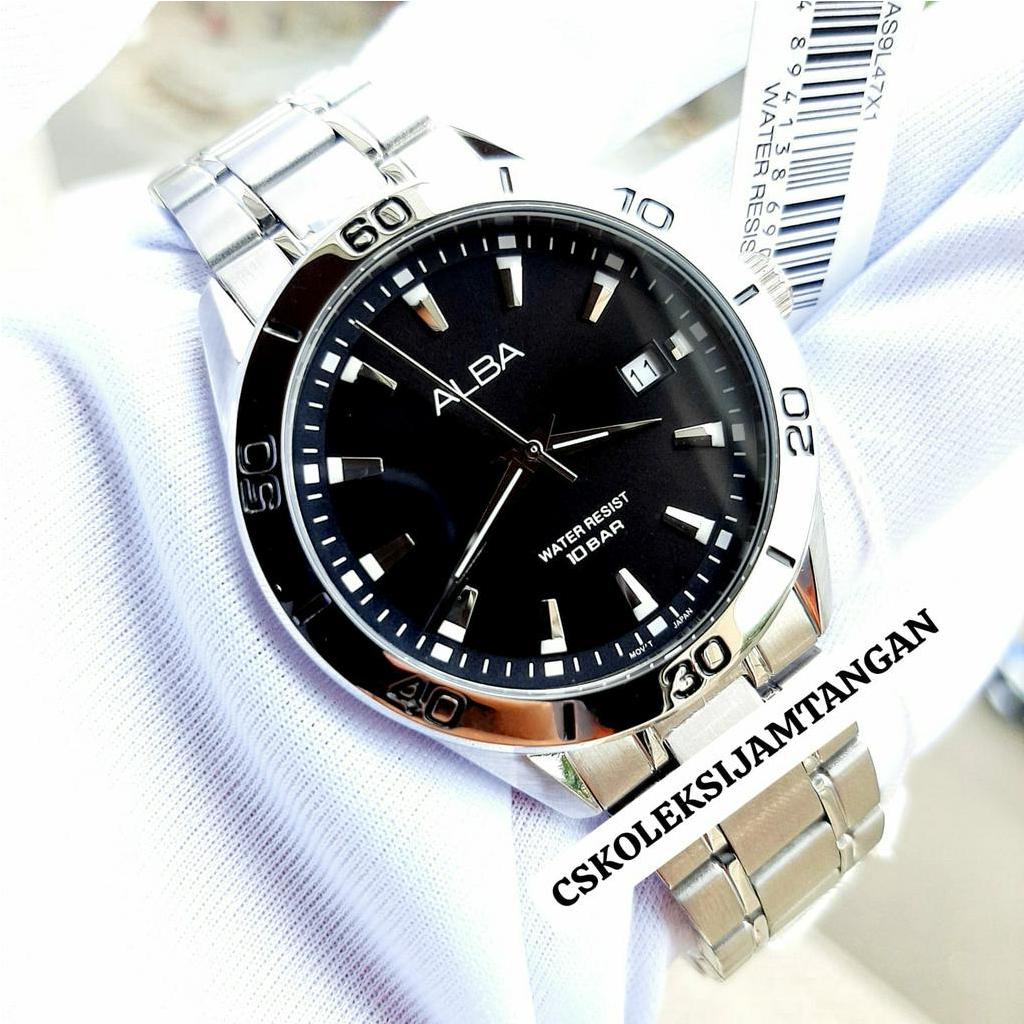 JAM TANGAN PRIA ALBA AS9M25X1 AS9M25 AS9L47X1 AS9L47 SILVER BLACK ORIGINAL BERGARANSI