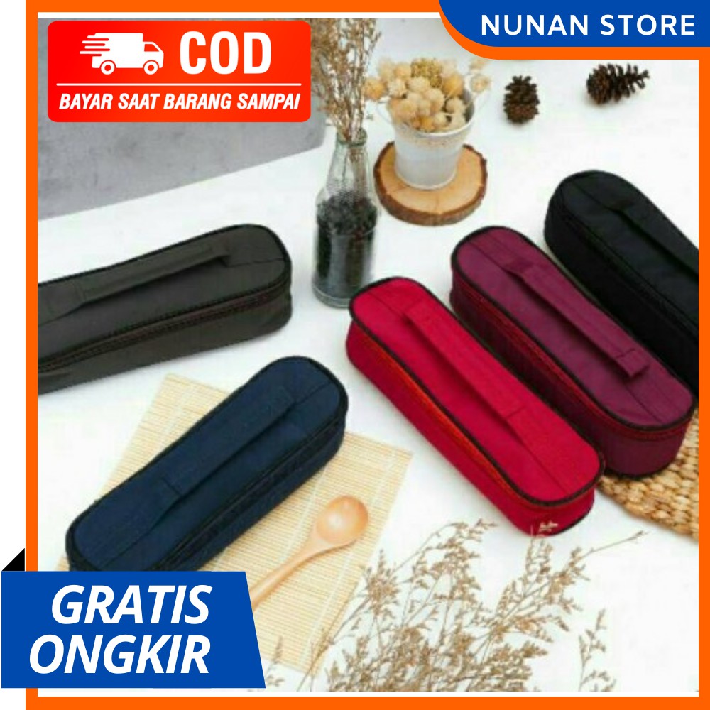 Tas Wadah Pouch Tempat Sendok Garpu Bahan kain muat banyak murah besar portable Cocok Piknik liburan