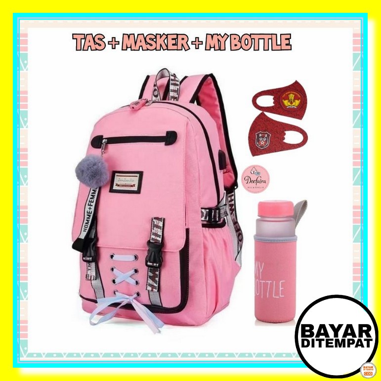 Amy - Tas Anak Korea Perempuan Ransel Korea Anak Perempuan Import Unicorn Terbaru 2021 Canvas Origin