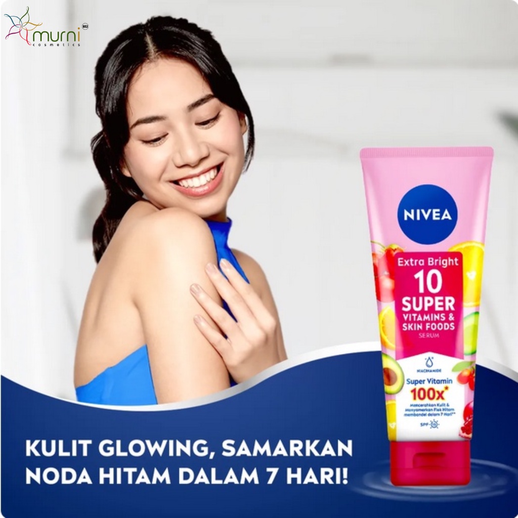 [[MERAH]]NIVEA EXTRA BRIGHT 10 SUPER VITAMINS &amp; SKIN FOODS SERUM SPF15 NIACIN 180ML