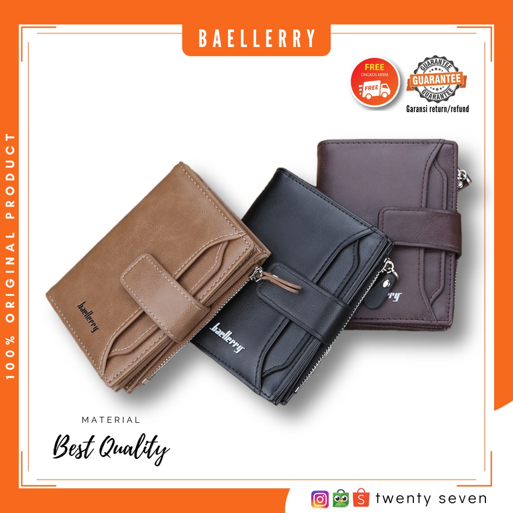 Dompet Lipat Kulit Pria Baellerry D3218 | Dompet Pendek Cowok Impor