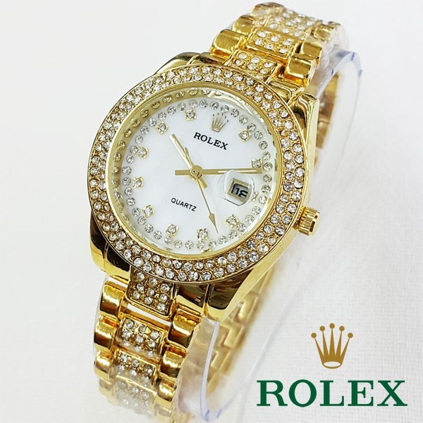Jam Tangan Wanita Rolex Diamond Mini Gold