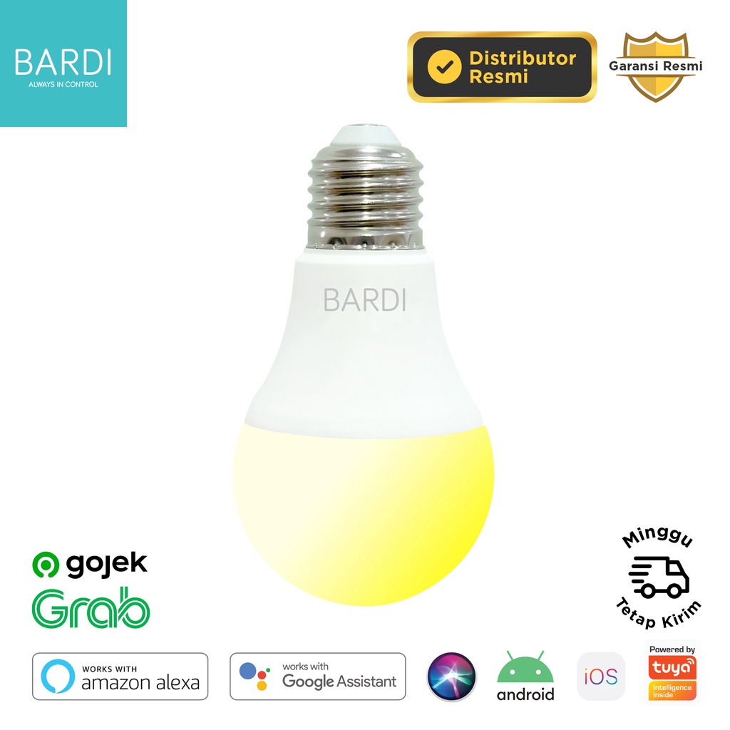 bardi smart led home automation light bulb ww 9w wi fi   dim cct