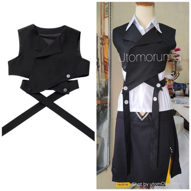 utomorumja Kemeja Formal Wanita + Rompi Blouse Wanita Set